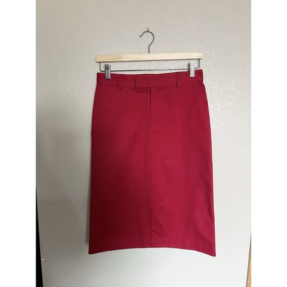APC Red Midi Pencil Skirt Size 36 US 2-4 Vintage 2001 Cotton - Picture 1 of 4
